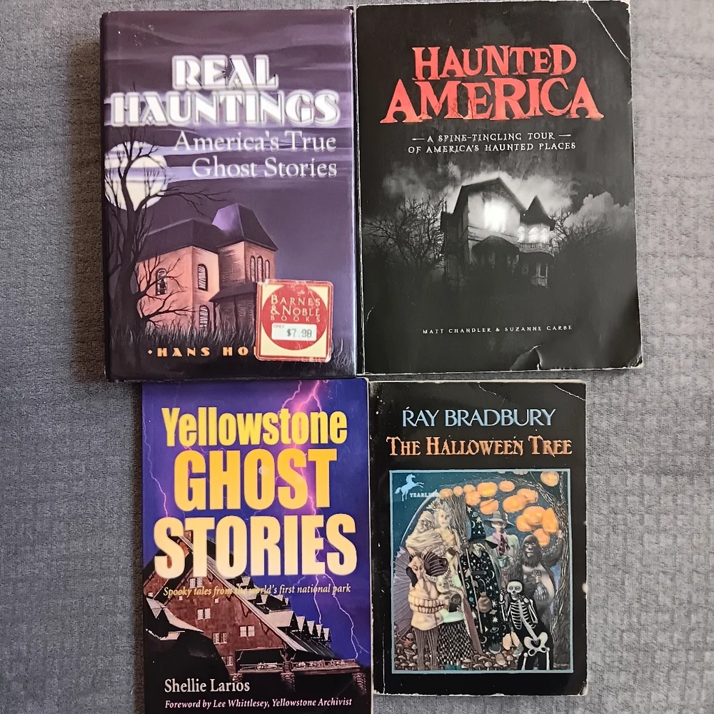 Lot Of 4 Paranormal Spooky Books Haunted Ghost Halloween Fall Gothic Creepy